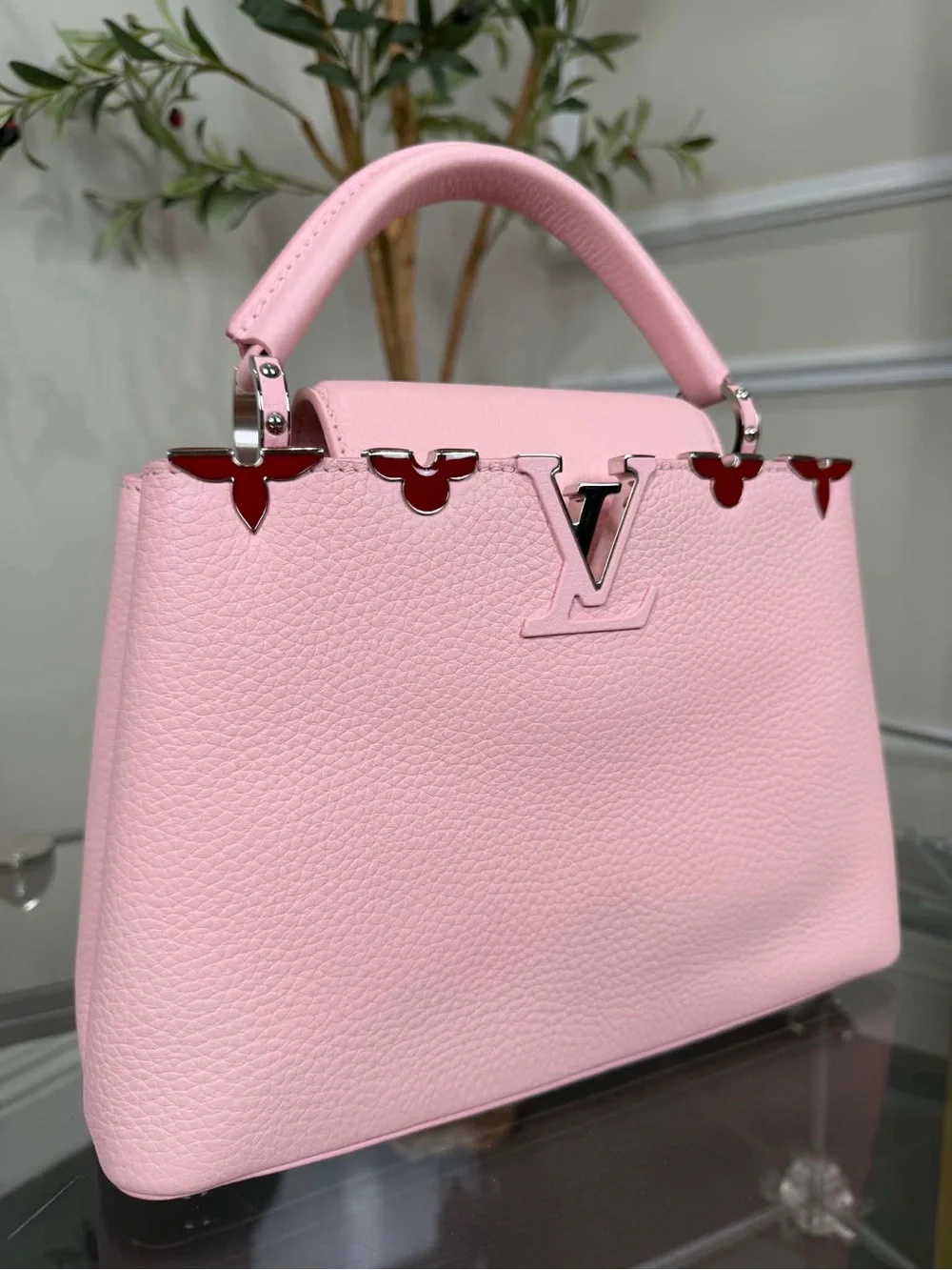 Louis Vuitton Pink Pebbled Leather Top-Handle Satchel
